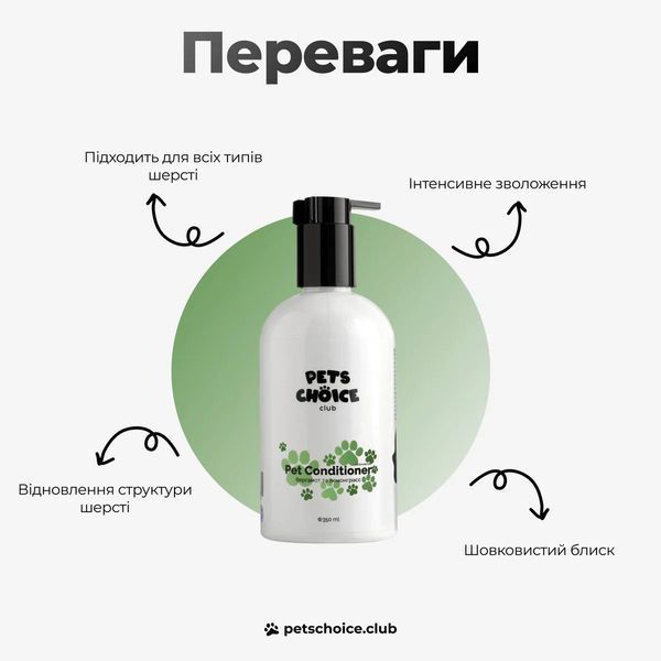 Змивний кондиціонер для собак із лемонграсом | RINSE-OFF CONDITIONER LEMONGRASS Pets Choice Club (350 мл) 1569 фото