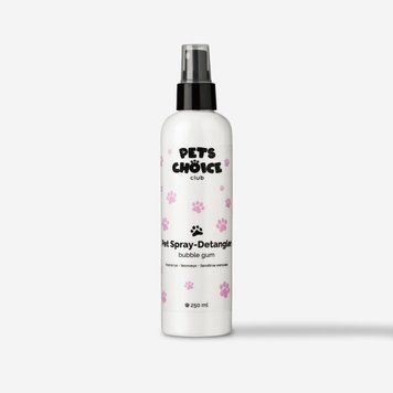 Спрей для легкого розчісування шерсті собак | DETANGLING SPRAY BUBBLE GUM Pets Choice Club (250 мл) 1570 фото
