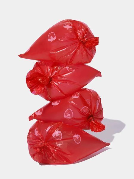 Набір біорозкладних пакетів 7 рулонів Vetreska-Strawberry з ароматом полуниці + диспенсер 1010 фото