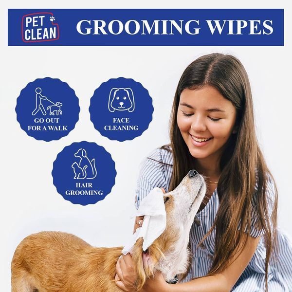 Серветки вологі Pet Clean PET GROOMING POUCH зволожуючі для грумінгу домашніх тварин з легким ароматом квітучої японської вишні (100 шт / уп) 1115 фото