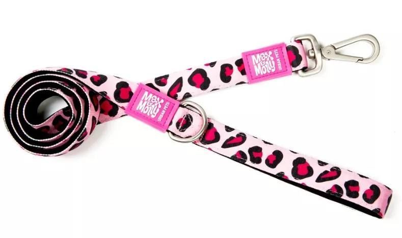 Max & Molly Short Leash Leopard Pink - Короткий рожевий повідець з леопардовим принтом 229 фото