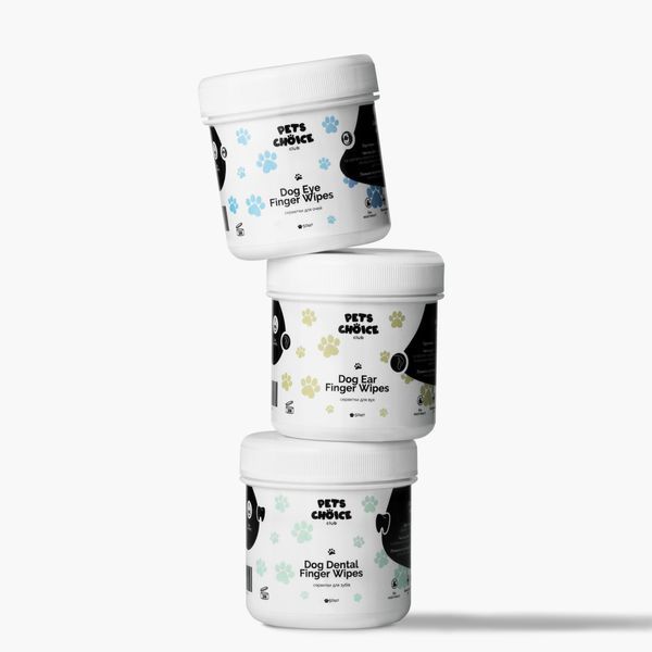 Делікатні серветки для очищення зони навколо очей собаки | EYE CARE WIPES Pets Choice Club 1544 фото