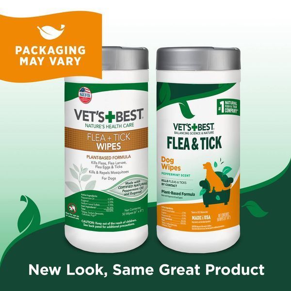 Вологі серветки від бліх та кліщів для собак та котів Vet's Best Flea Tick Wipes 114 фото