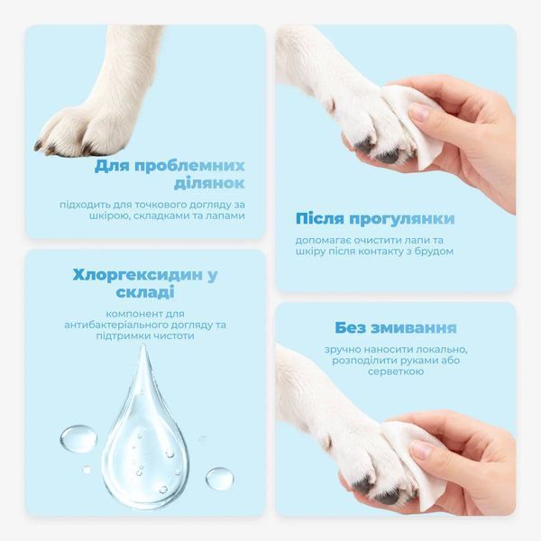 Антибактеріальний спрей з Хлоргексидином | DERMA CARE SPRAY Pets Choice Club (150 мл) 1547 фото