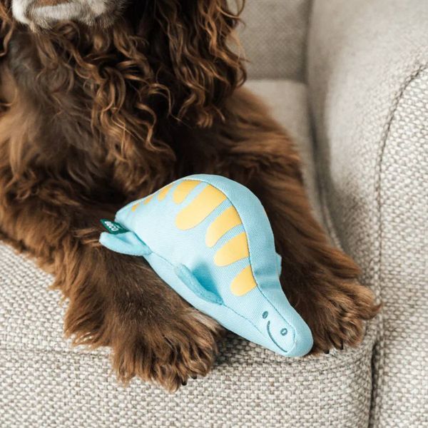 М'яка іграшка для собак Beco Pets Малюк Плезіозавр Блакитний S 839 фото