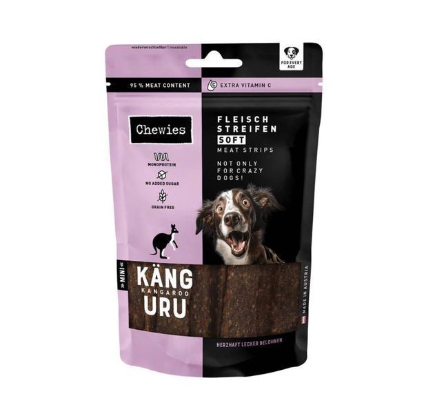 М'ясні натуральні ласощі для собак 100% Кенгуру Chewies Fleischstreifen Soft Ente для всіх вікових груп 1210 фото